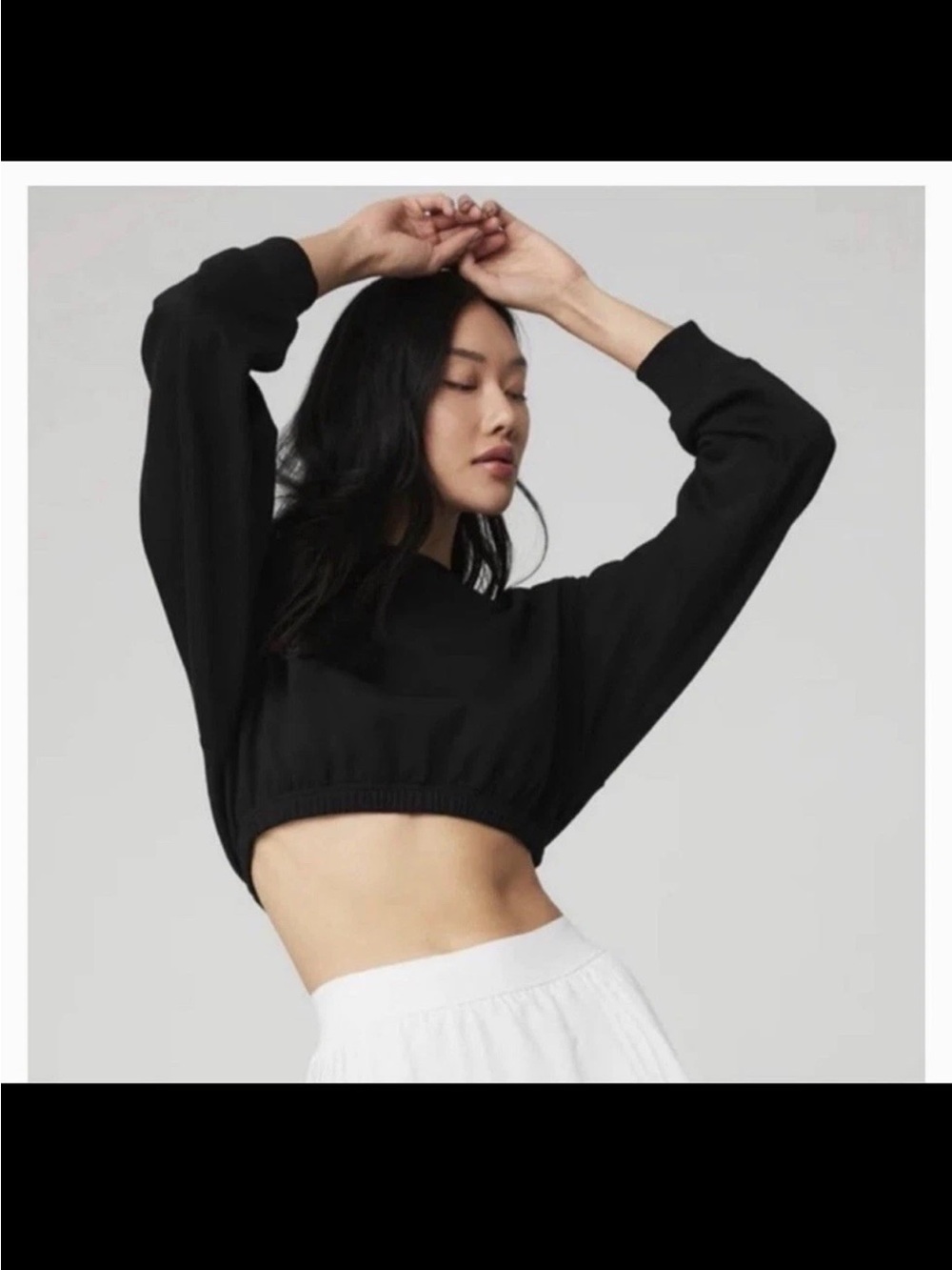 ALO CREW NECK CROP TOP SWEATER SIZE: MEDUIM (SOLD OUT) MSRP: $98